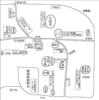 那古野村古図の文字を活字にした図