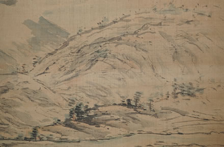 様々な筆致で表現された愛鷹山の山肌の凹凸