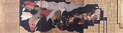 日本図世界図屏風 江戸時代前期 館蔵