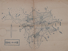 疎開本部で使われた豊地村の地図　館蔵