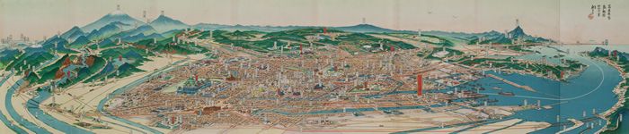 名古屋市鳥瞰図（昭和12年）