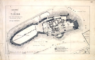 図版Ⅰ「要塞ティリンスの平面図」原画