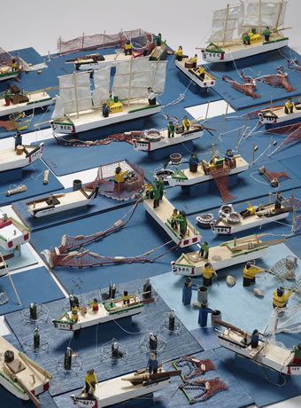 漁の様子を再現した模型の写真
