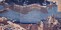 清洲城の修理を行う秀吉、織田信長を描いた浮世絵