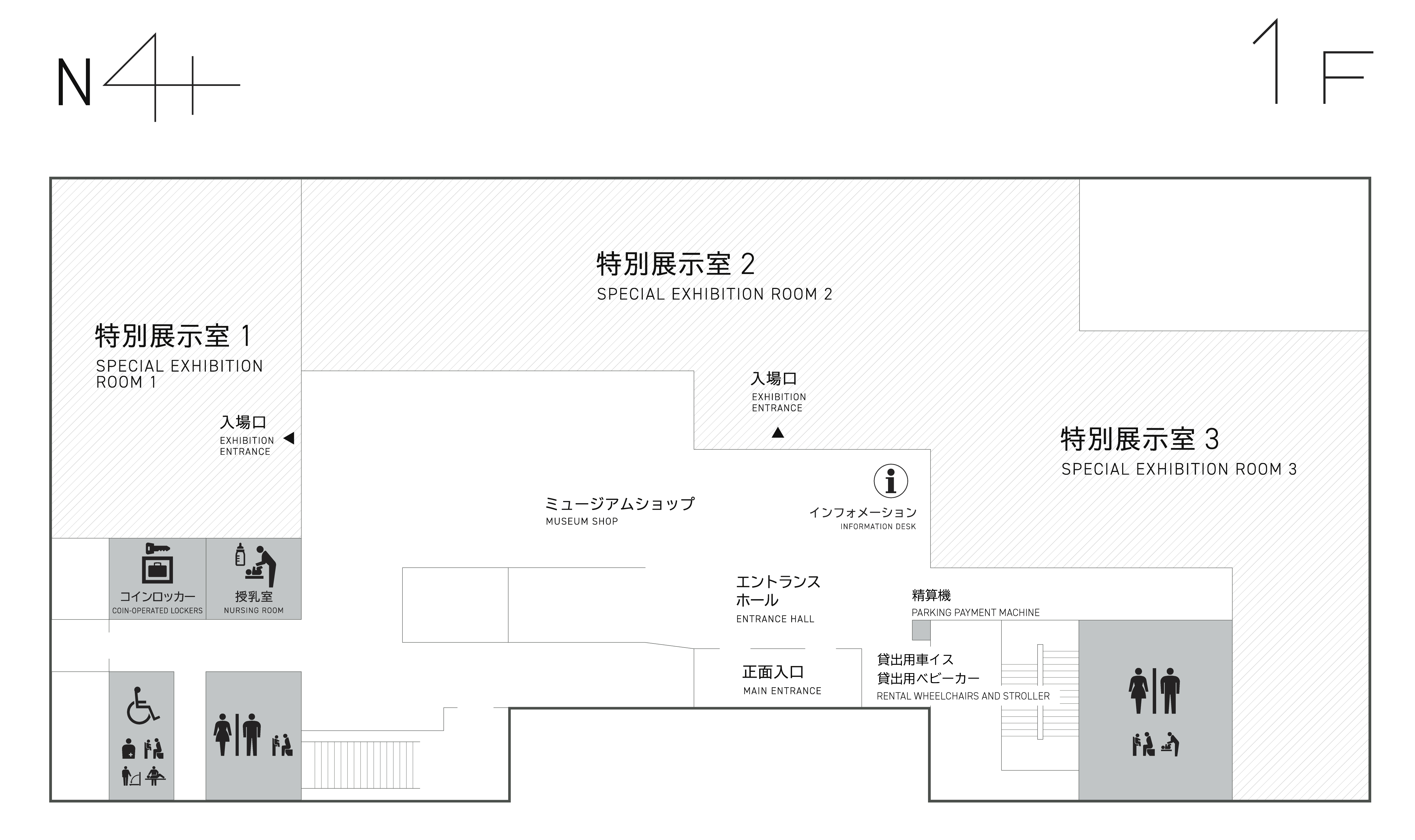 博物館１階のマップ