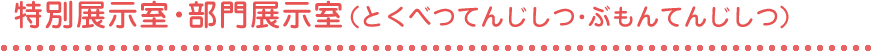 特別展示室・部門展示室（とくべつてんじしつ・ぶもんてんじしつ）