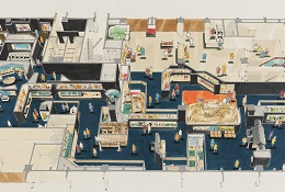 初代の常設展の全体を斜め上から見た絵