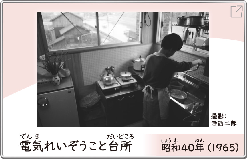 電気れいぞうこと台所　昭和40年（1965）