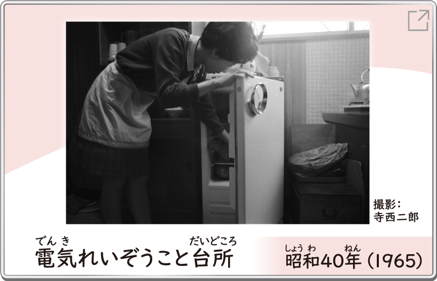 電気れいぞうこと台所　昭和40年（1965）